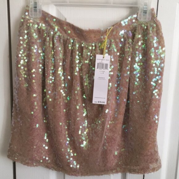 BCBGeneration Nude Iridescent Sequin Skirt - Picture 4 of 6